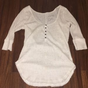 White, quarter length sleeve Free People top